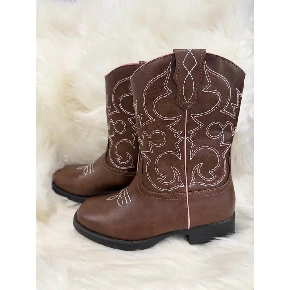 Wonder Nation Girls Size 1 Little‎ Girls Western Cowgirl Cowboy Boots Southern